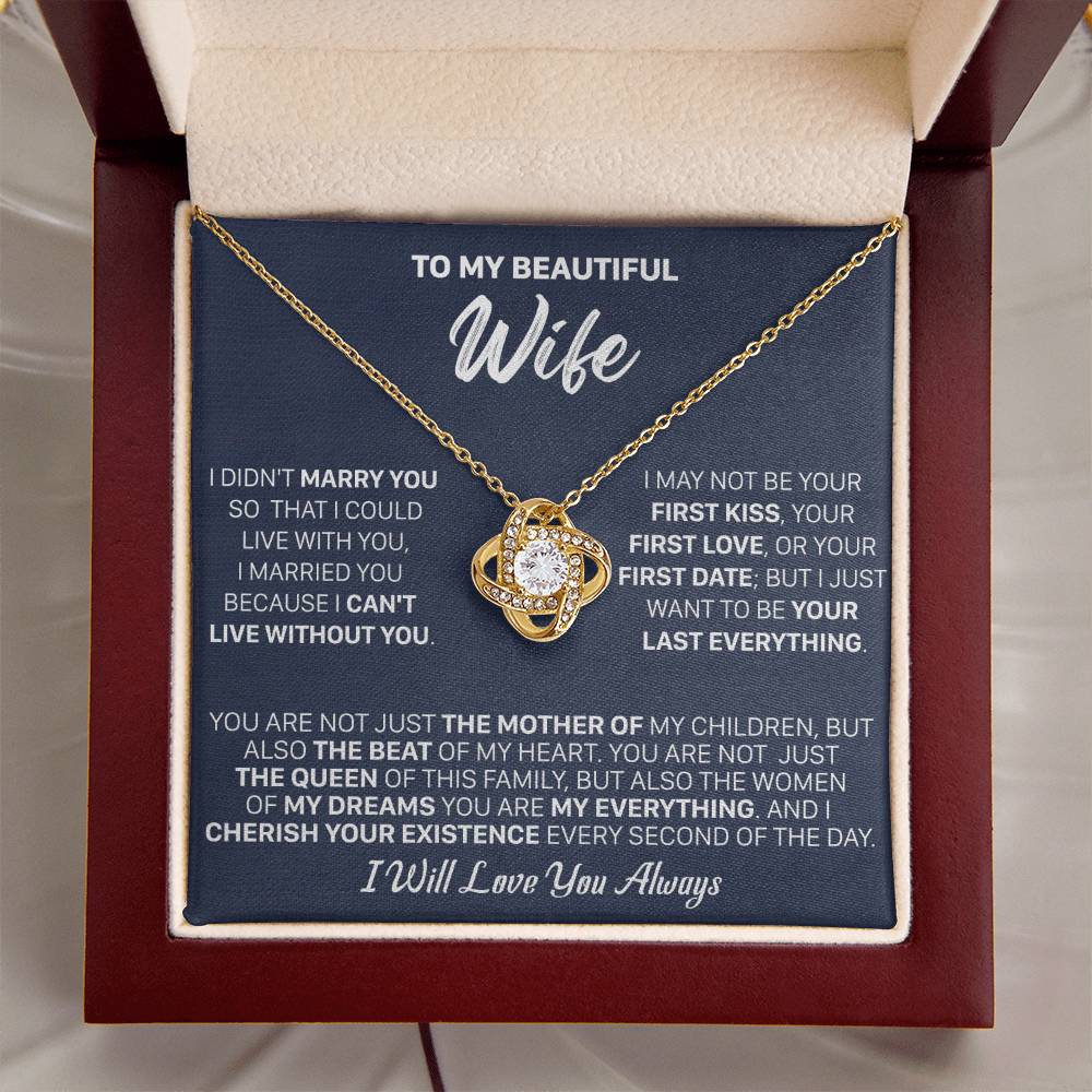 Gift For Wife - Marry The Mother Love Knot Necklace Love Knot Necklace