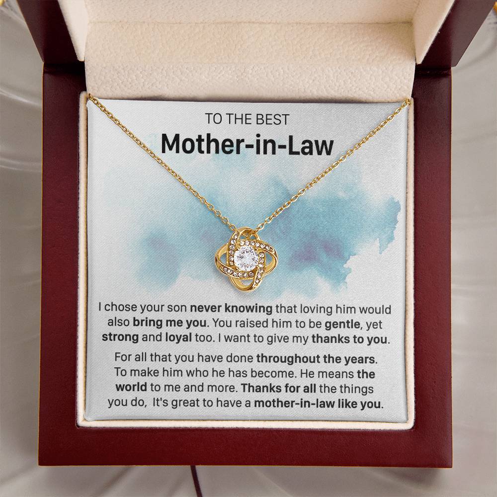Gift For Mother-In-Law Never Knowing Gentle Yet Strong Love Knot Necklace Love Knot Necklace