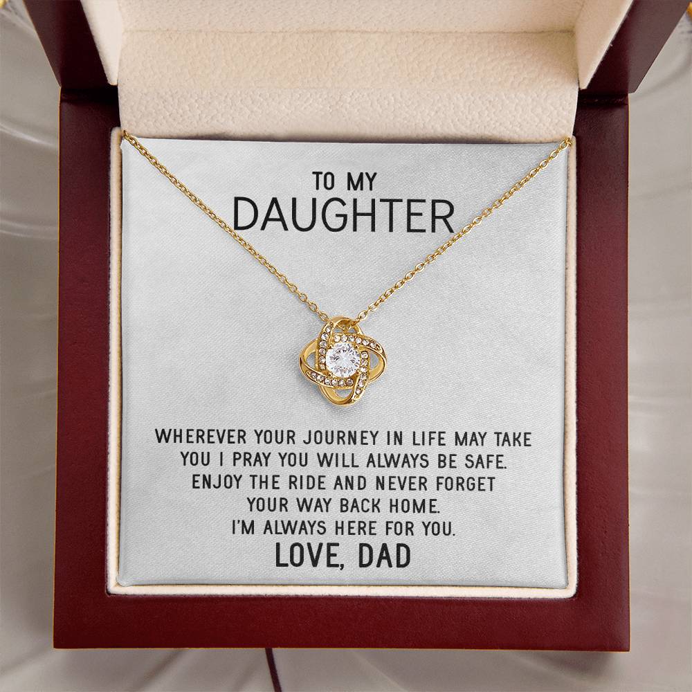 To My Daughter Necklace Gift From Dad Mothers Day Gift For Daughter From Father Sentimental Jewelry Gifts For Dad - Love Knot Necklace