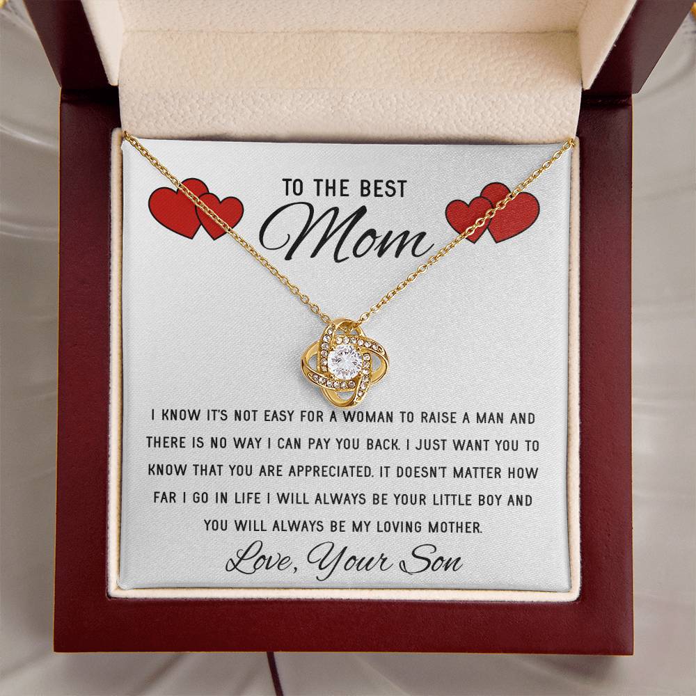 Mothers Day Gift From Son Mother Of The Groom Gift Presents For Mom Birthday Sentimental Jewelry Necklace For Mom Love Knot Necklace