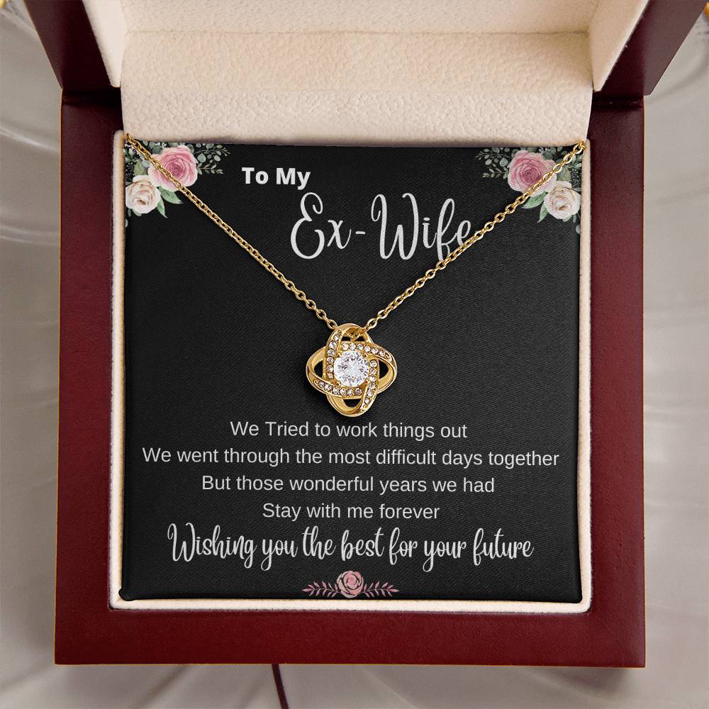 The Ex-Wife Divorced Departing Gift Former Wife For My Ex Birthday Mother's Day Breakup G Love Knot Necklace