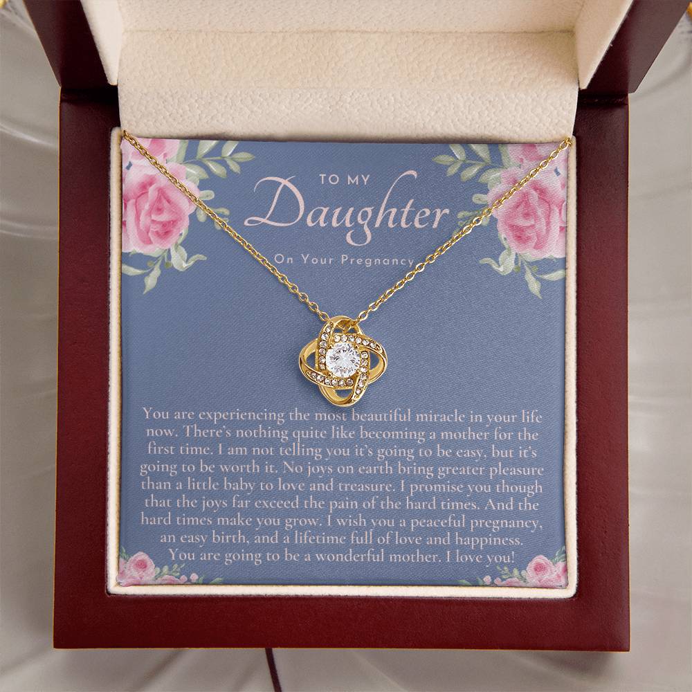 Pregnancy Gift For Daughter Baby Shower Gift Mom To Be Gift Expecting Mom Gift Pregnant Daughter Gift From Mom Love Knot Necklace