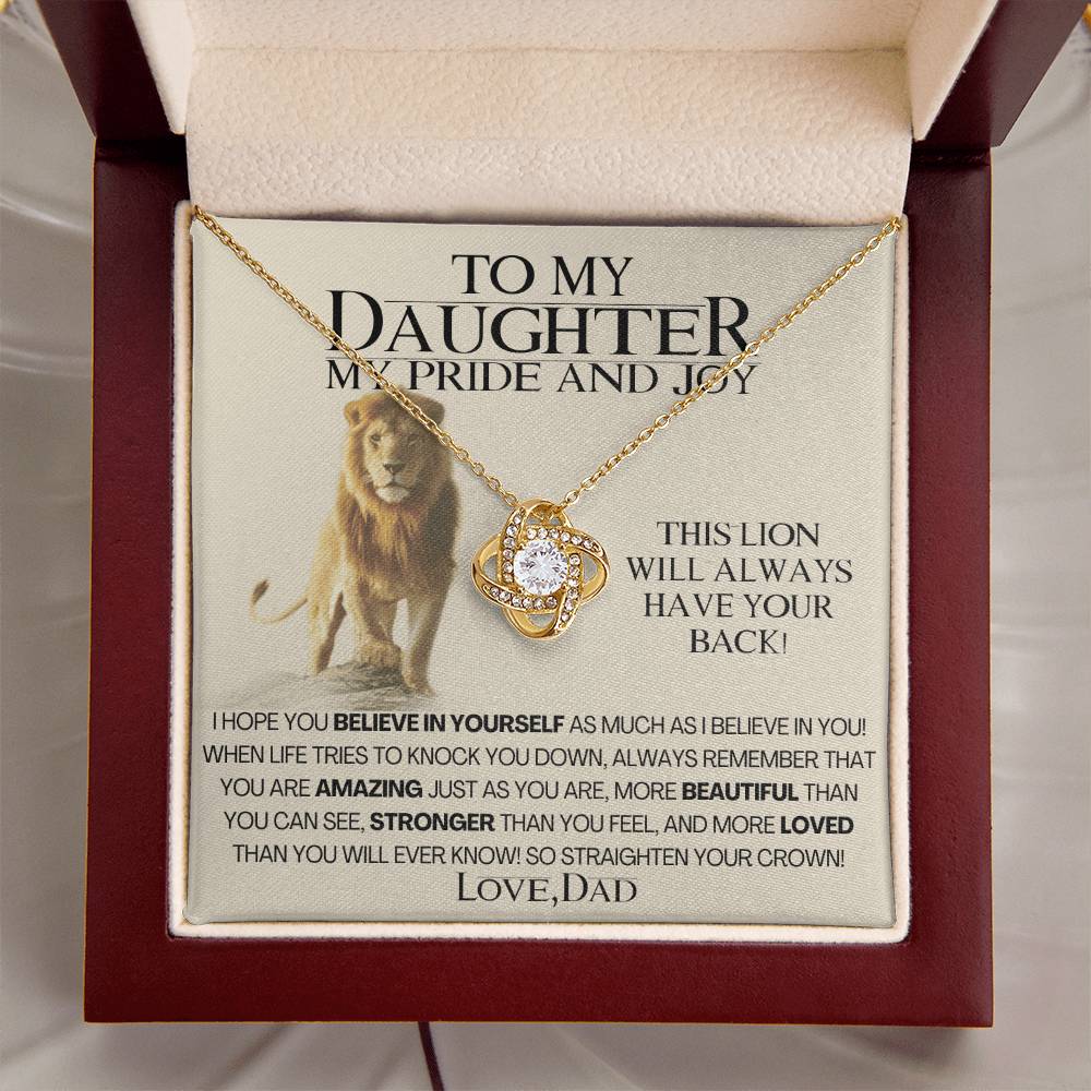 To My Daughter My Pride And Joy! Gift Necklace Fr Love Knot Necklace
