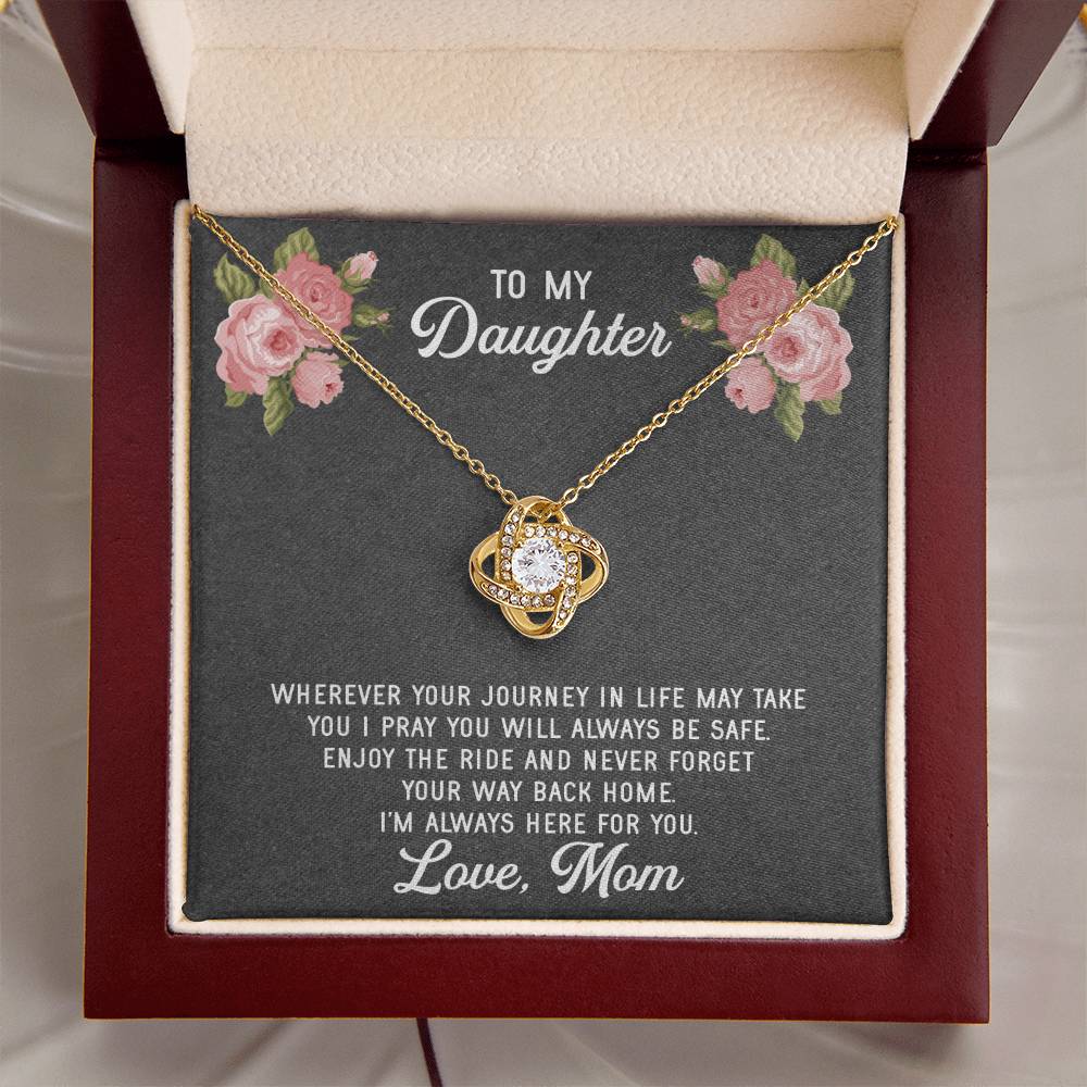 To My Daughter Necklace Gift From Mom Mothers Day Gift For Daughter From Mother Sentimental Jewelry Gifts For Daughter Fr Love Knot Necklace