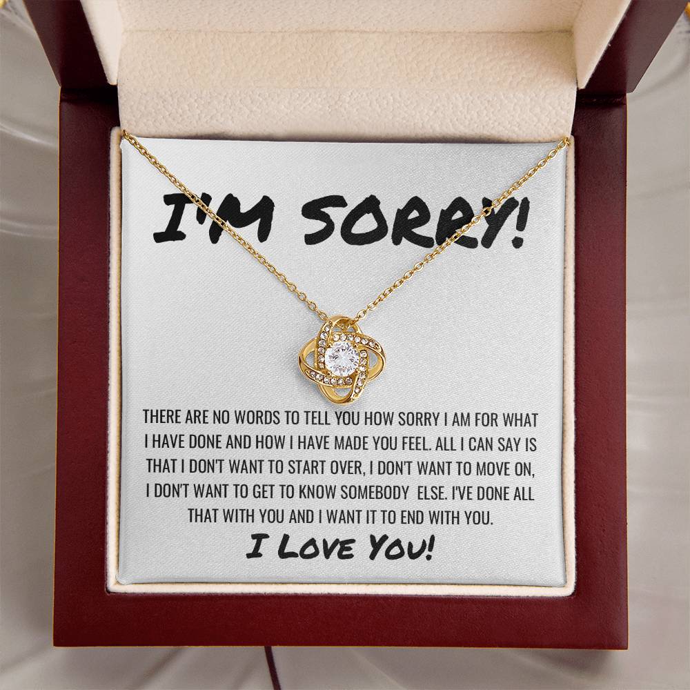Heartfelt Apology Necklace Love Knot Necklace