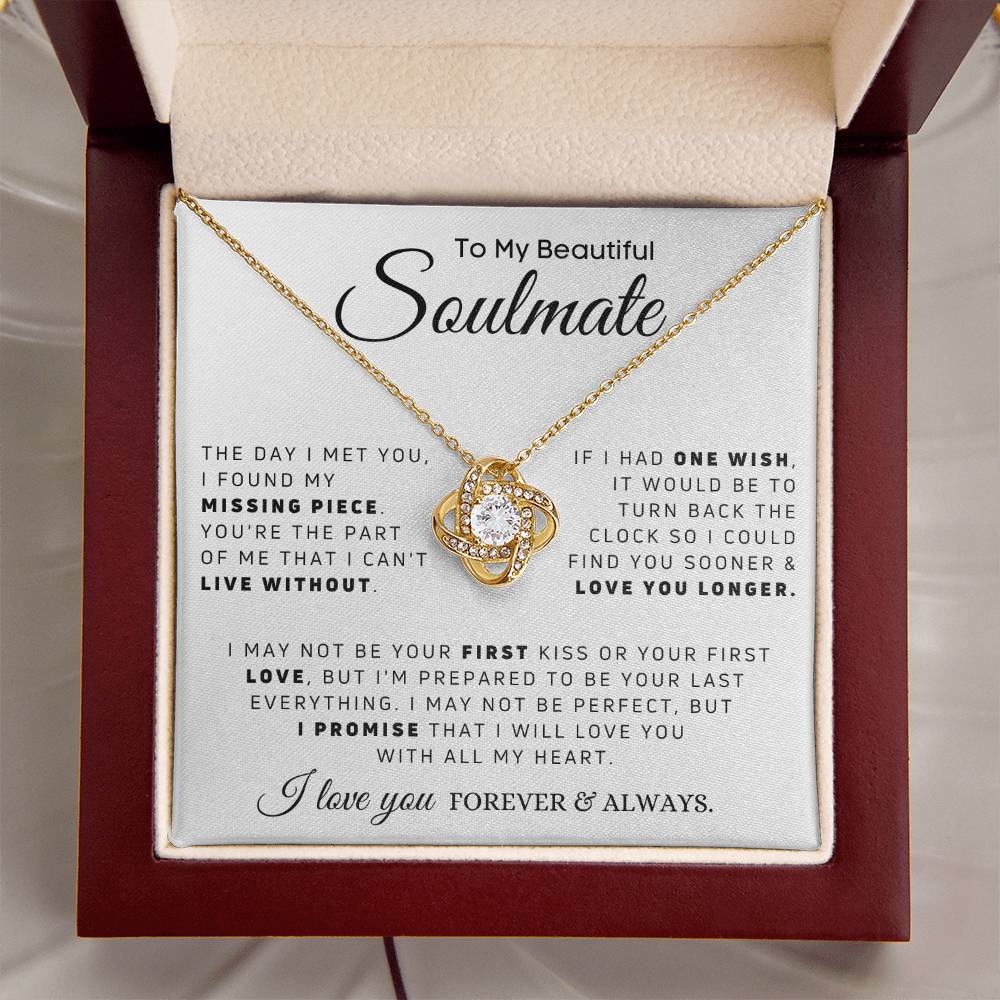 Soulmate - Missing Piece - - Love Knot Necklace