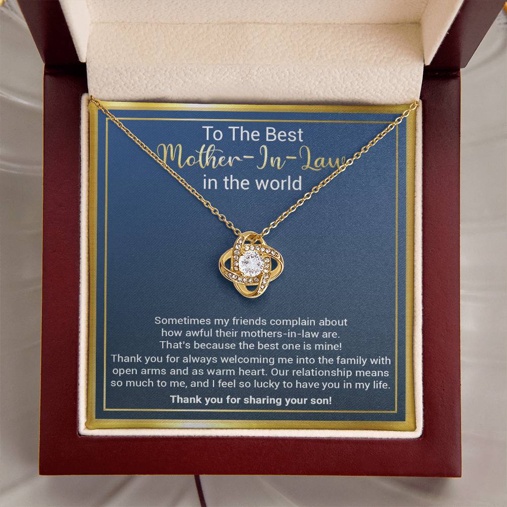 Gift For Mother-In-Law - The Best One - Love Knot Love Knot Necklace