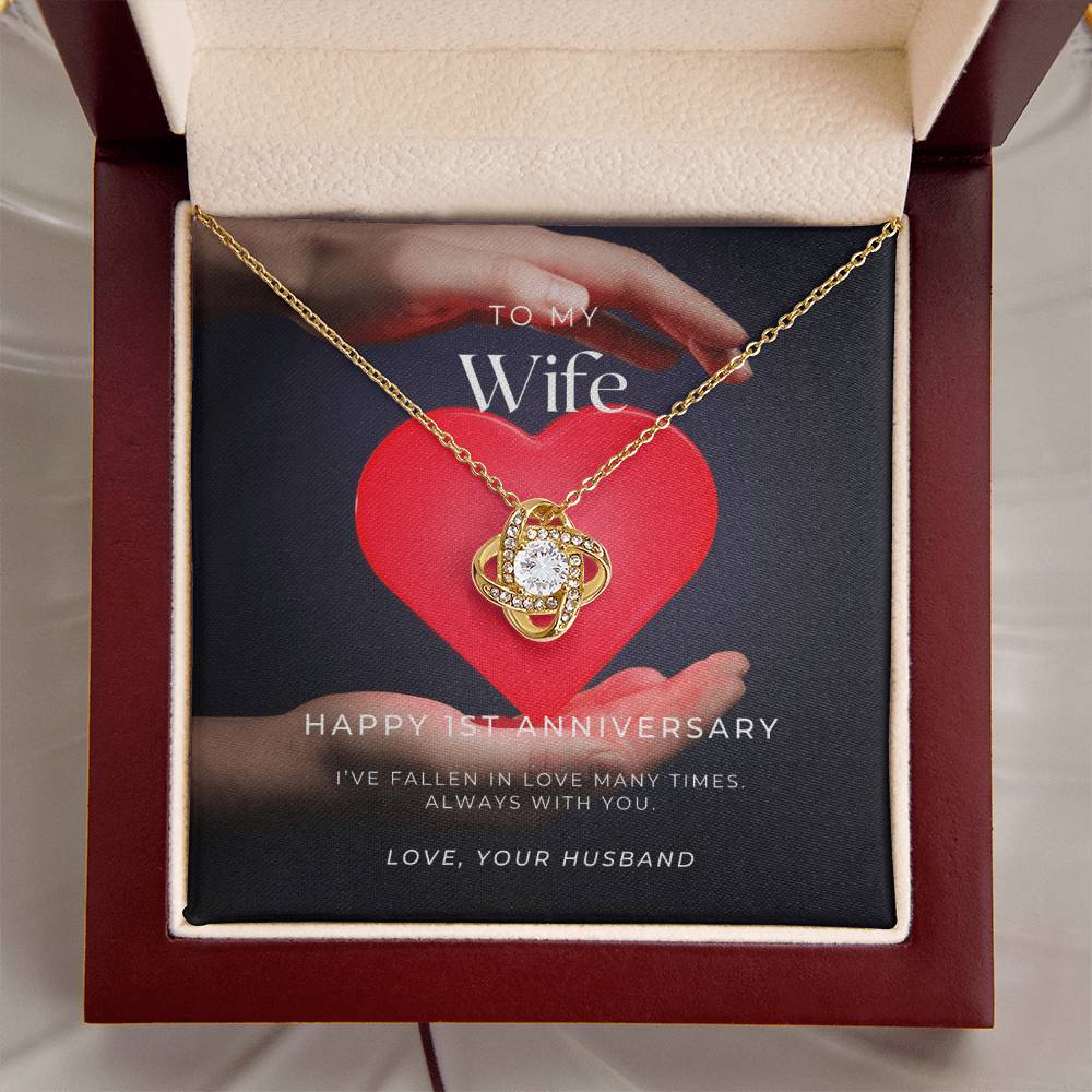 1 Year Anniversary Gift For Wife 1 Year Anniversary Gifts 1 Year Wedding Anniversary Gift Ideas 1St Wedding Anniversary Gift F(2) Love Knot Necklace