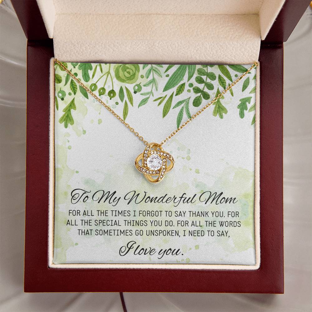 Gift For Mom Birthday Mothers Day Gift Idea From Daughter Mom Wedding Gift From Bride Mother Of The Groom Gift Mothers Day Necklaces Love Knot Necklace
