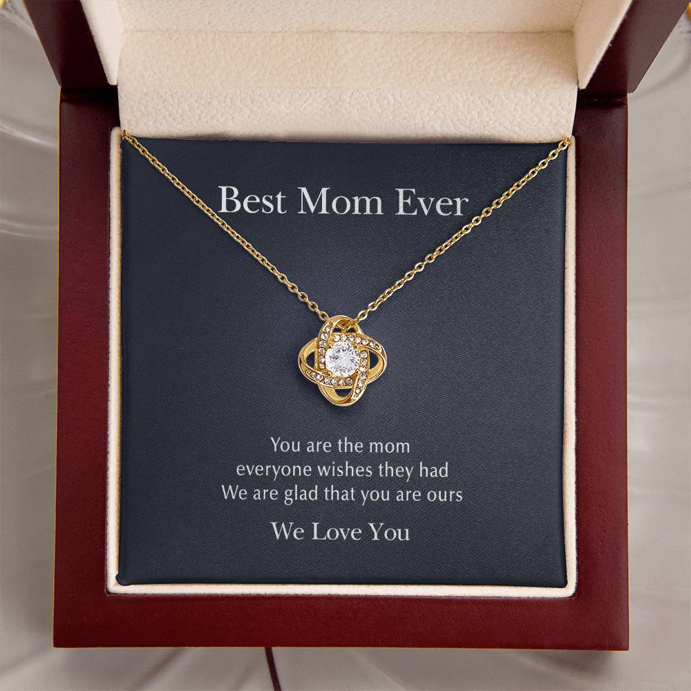 Glad That You Are Ours Love Knot Necklace