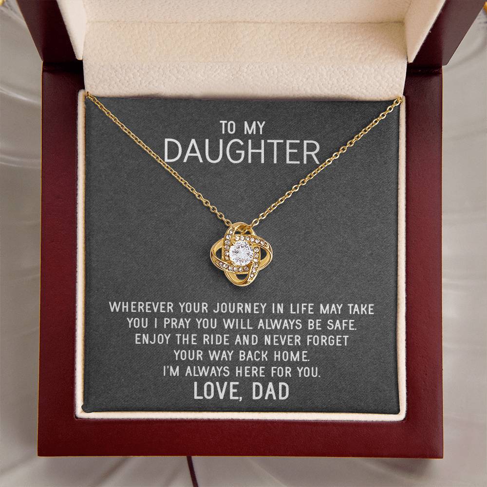 To My Daughter Necklace Gift From Dad Mothers Day Gift For Daughter From Father Sentimental Jewelry Gifts For Dad To Da Love Knot Necklace