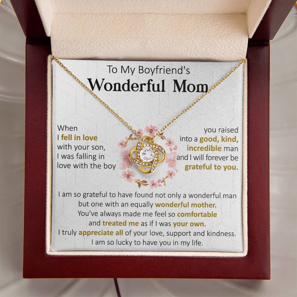 Gift For Boyfriend's Mom Forever Equally Wonderful Mother Love Knot Necklace Love Knot Necklace