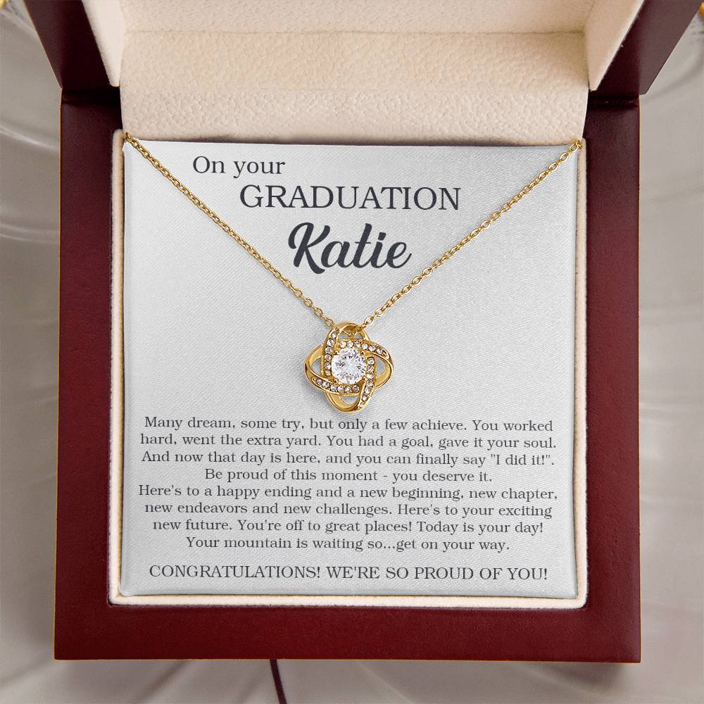 Customize Graduation Gift For Her Graduation Gift High School Graduation Sentimental Graduatio Love Knot Necklace