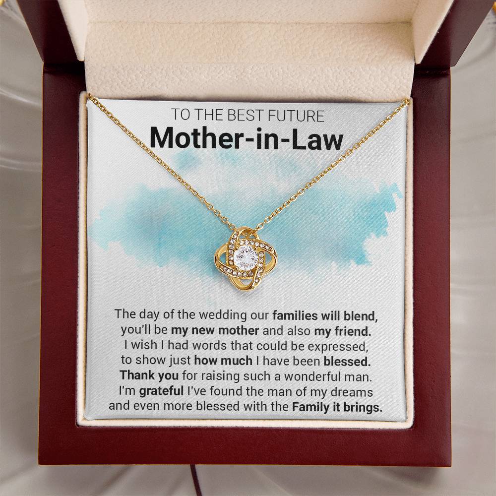 Gift For Future Mother-In-Law Families Blend Love Knot Necklace Love Knot Necklace