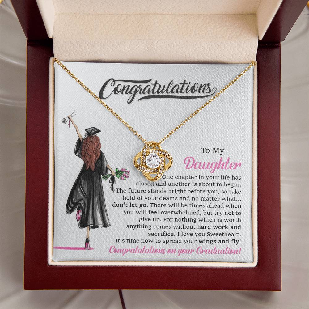 To My Daughter Graduation Necklace Graduation Gift For Daughter High School College Graduation Gift Love Knot Necklace