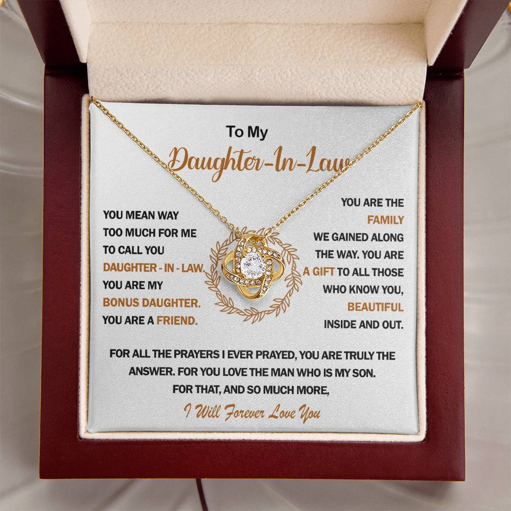 To My Daughter-In-Law Love Knot Necklace?? Love Knot Necklace