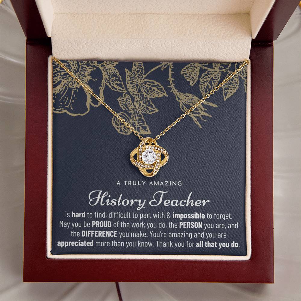 Gift For History Teacher History Teacher Gift History Teacher Appreciation Gift Love Knot Necklace