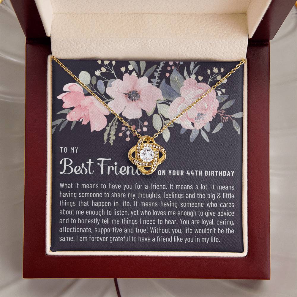 Gift For Best Friend 44Th Birthday 44Th Birthday Gift For Her Meaningful Best Friend 44Th Birthday Necklace Unique Gifts 44Th Bi Love Knot Necklace