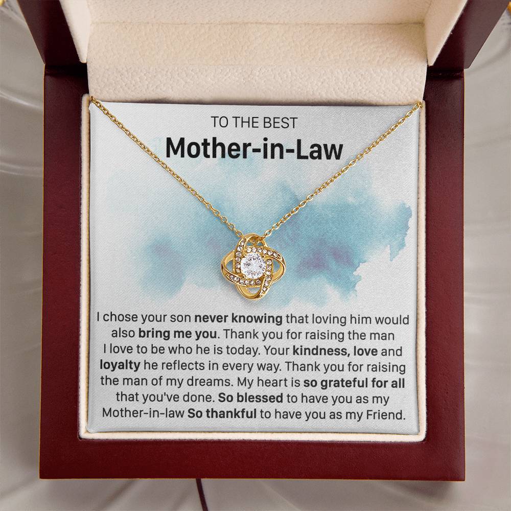 Gift For Mother-In-Law Never Knowing Reflects Love Knot Necklace Love Knot Necklace