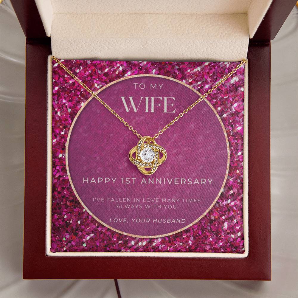 1 Year Anniversary Gift For Wife 1 Year Anniversary Gifts 1 Year Wedding Anniversary Gift Ideas 1St Wedding Anniversary Gift F(5) Love Knot Necklace