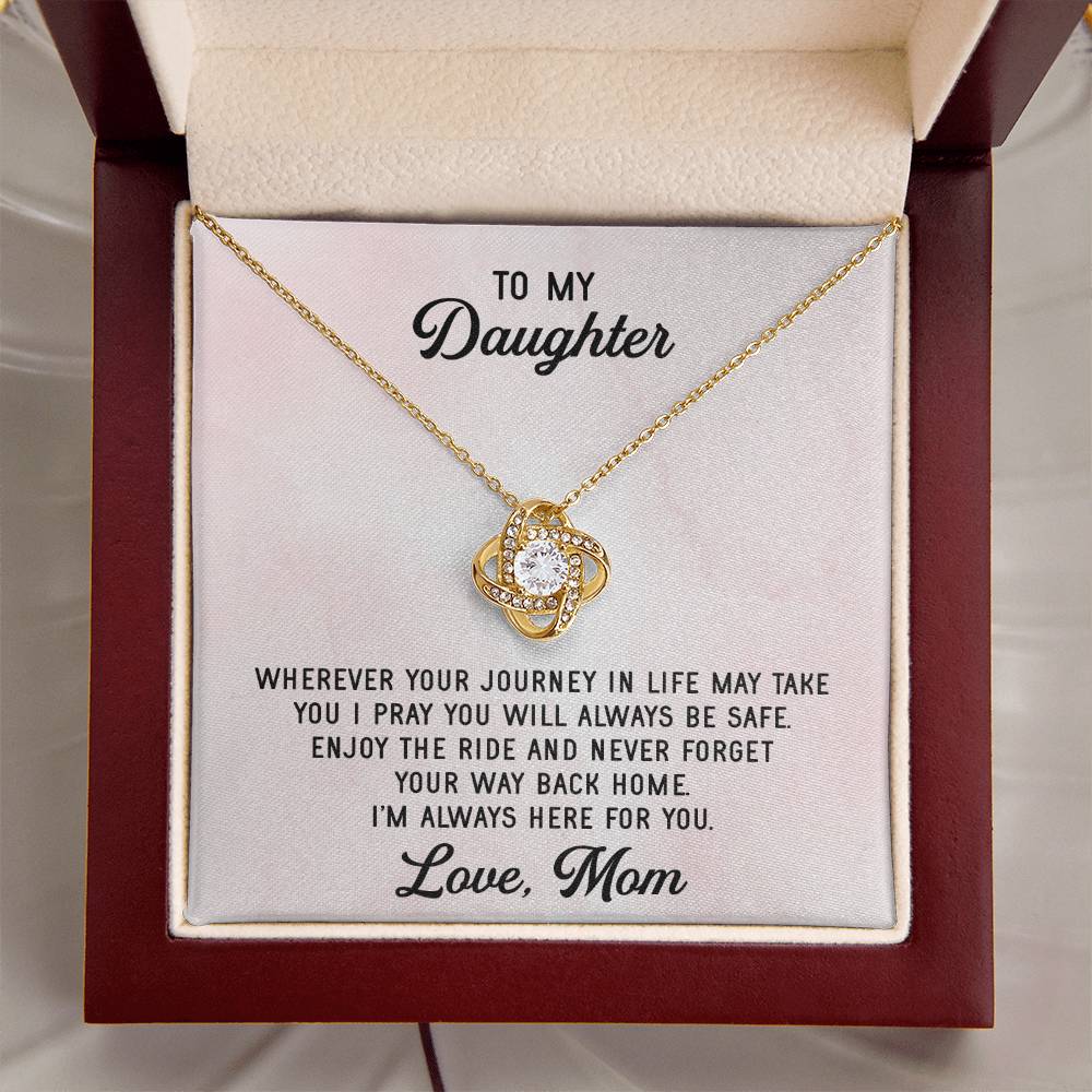 To My Daughter Necklace Gift From Mom Mothers Day Gift For Daughter From Mother Sentimental Jewelry Gifts For Daughter 2 Love Knot Necklace