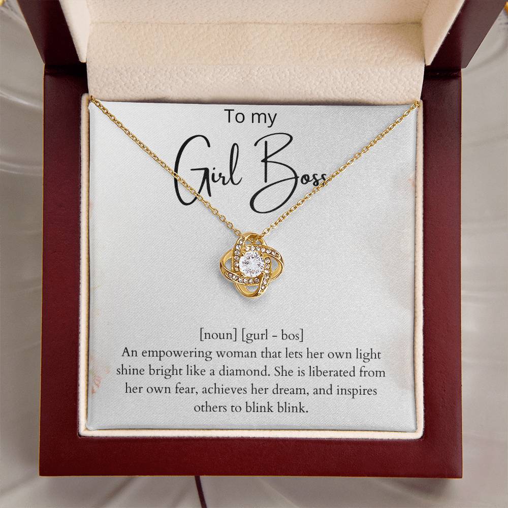 Girl Boss Gift. To My Girl Boss Friend. Gift For A Friend. To My Best F Love Knot Necklace