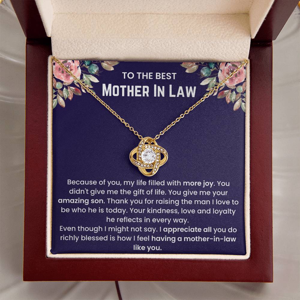 Mother In Law - Because Of You Love Knot Necklace