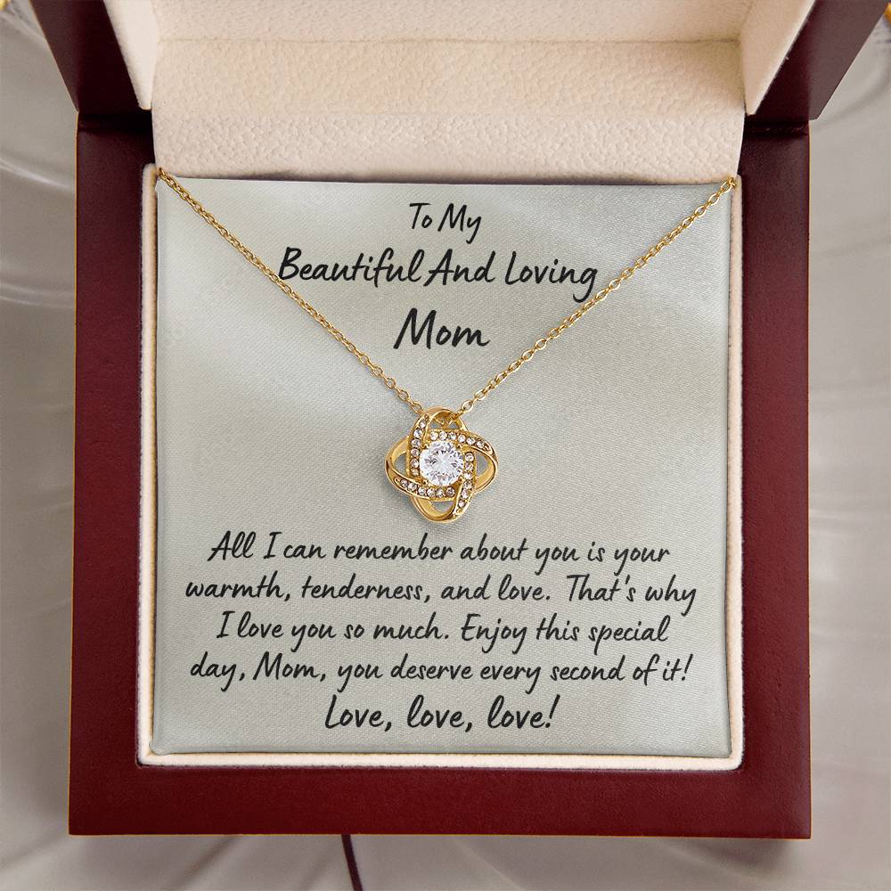 The Beautiful Love Knot Necklace For Mom On Mother's Day Love Knot Necklace