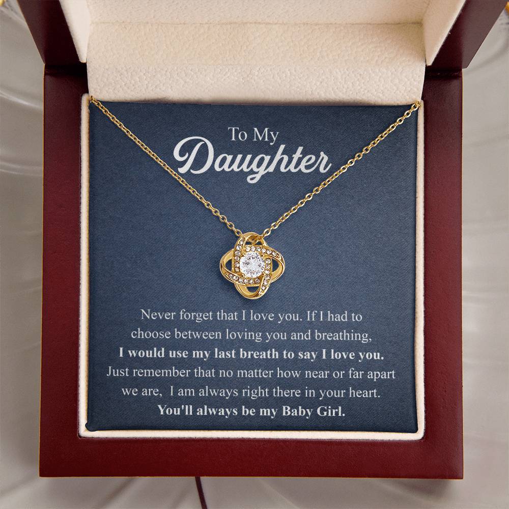 To My Daughter Necklace Gift From Mom Mothers Day Gift For Daughter From Mother Sentimental Jewelry Gifts For Daughter From Mom 2 Love Knot Necklace