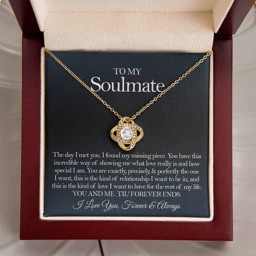 To My Soulmate Necklace Gift For Girlfriend From Boyfriend Girlfriend Birthday Anniversary Gift Love Knot Necklace