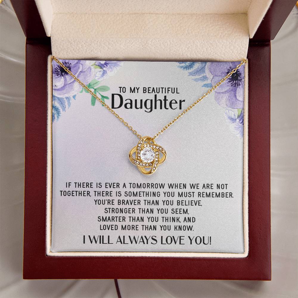 To My Daughter Necklace Gift From Mom Mothers Day Gift For Daughter From Mother Sentimental Jewelry Gifts For Daughter 1 Love Knot Necklace