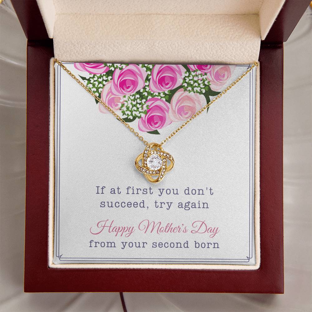 Second Born Mother's Day Gift Love Knot Necklace