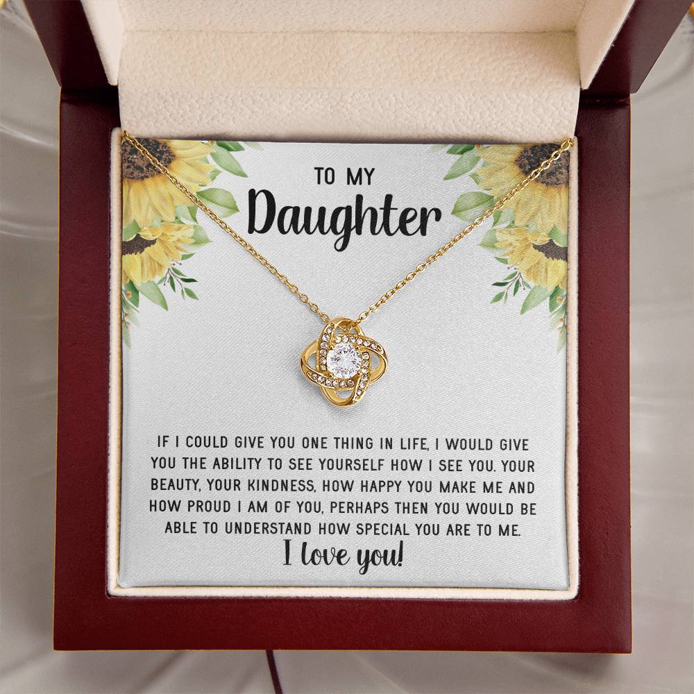 To My Daughter Necklace Gift From Mom Mothers Day Gift For Daughter From Mother Sentimental Jewelry Gifts For Daughter From Mom 9 Love Knot Necklace