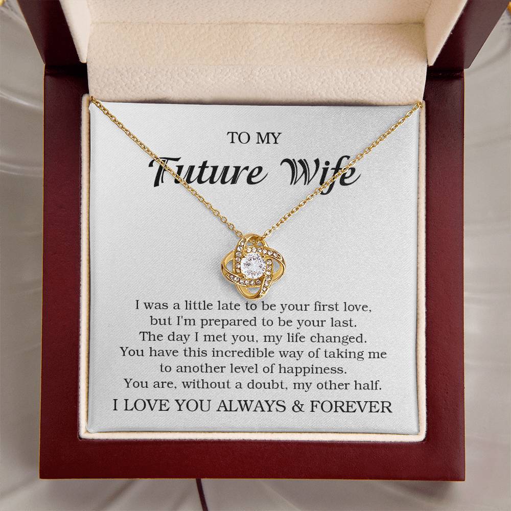 To My Future Wife Necklace Gift For Her Wife To Be Engagement Girlfriend Love Knot Necklace