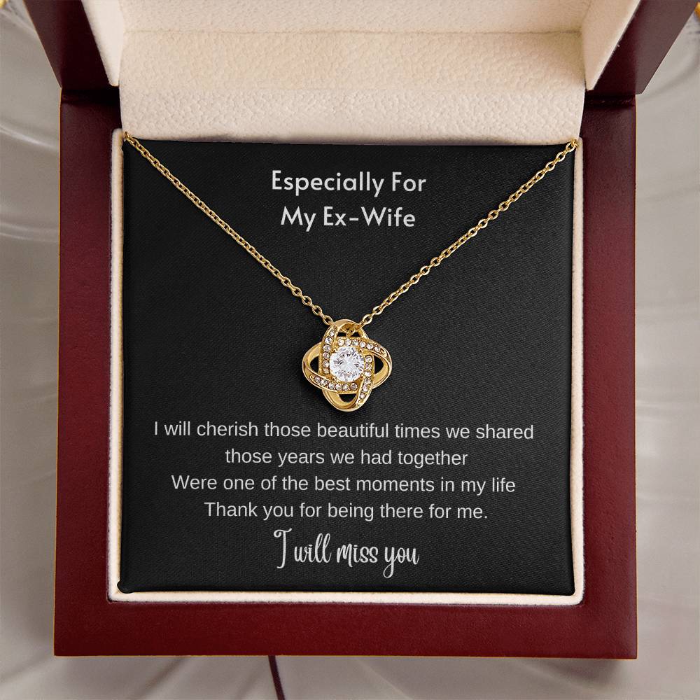 Ex-Wife Divorced Departing Gift Former Wife For My Ex Birthday Mother's Day Breakup Gift Friendship P Love Knot Necklace