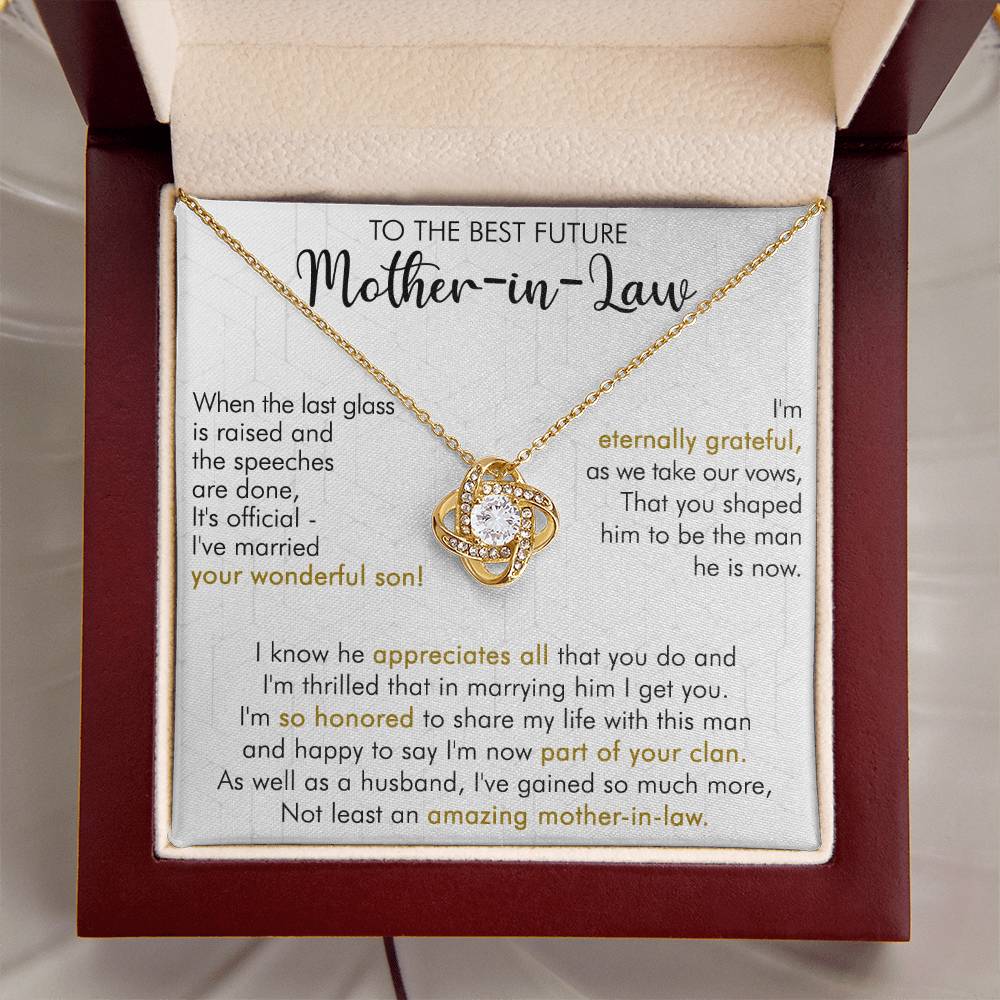 Gift For Future Mother-In-Law It's Official Love Knot Necklace Love Knot Necklace