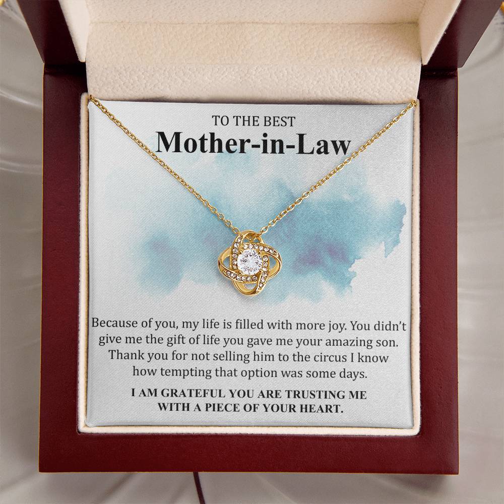 Gift For Mother-In-Law More Joy 4 Love Knot Necklace Love Knot Necklace