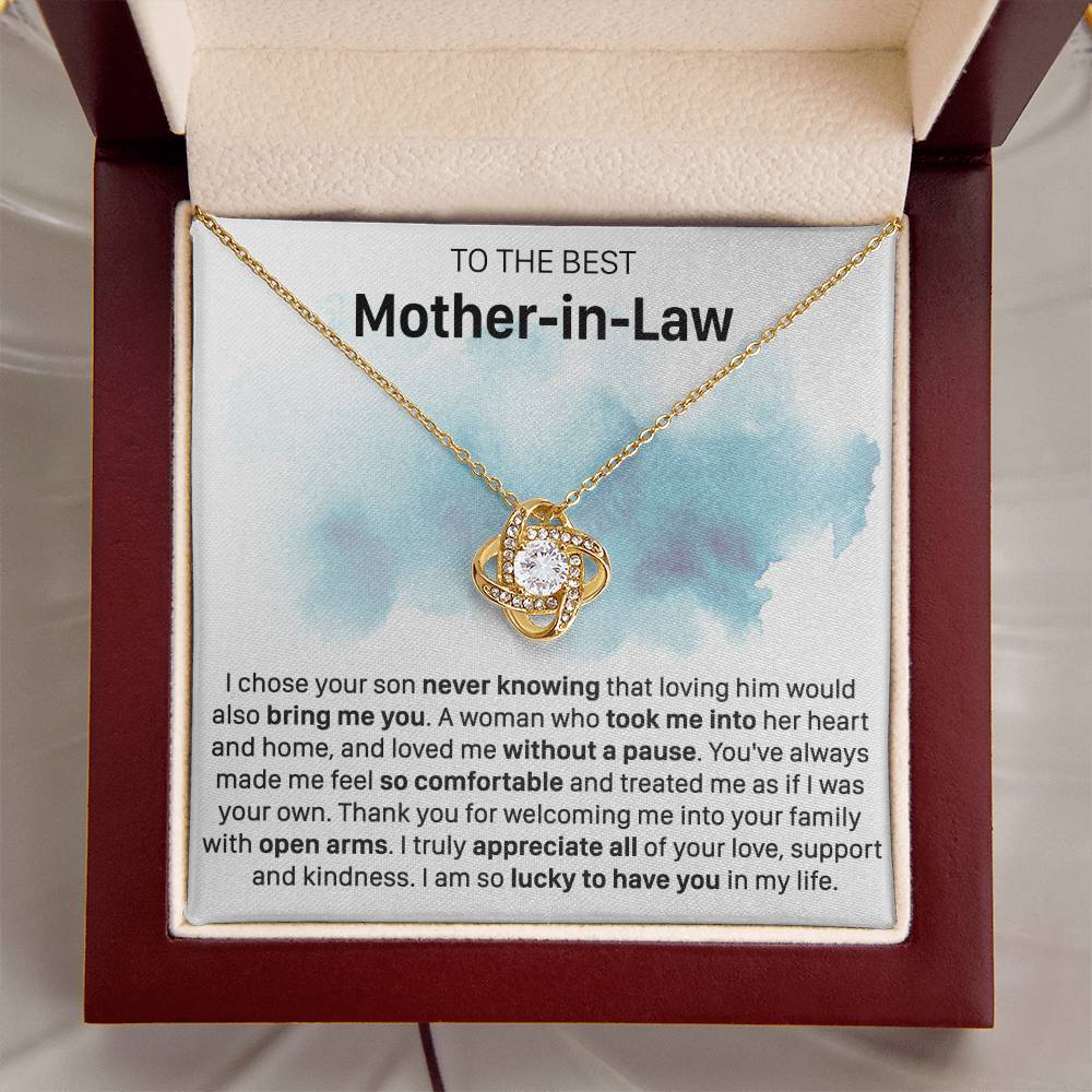 Gift For Mother-In-Law Never Knowing Took Me Into Love Knot Necklace Love Knot Necklace