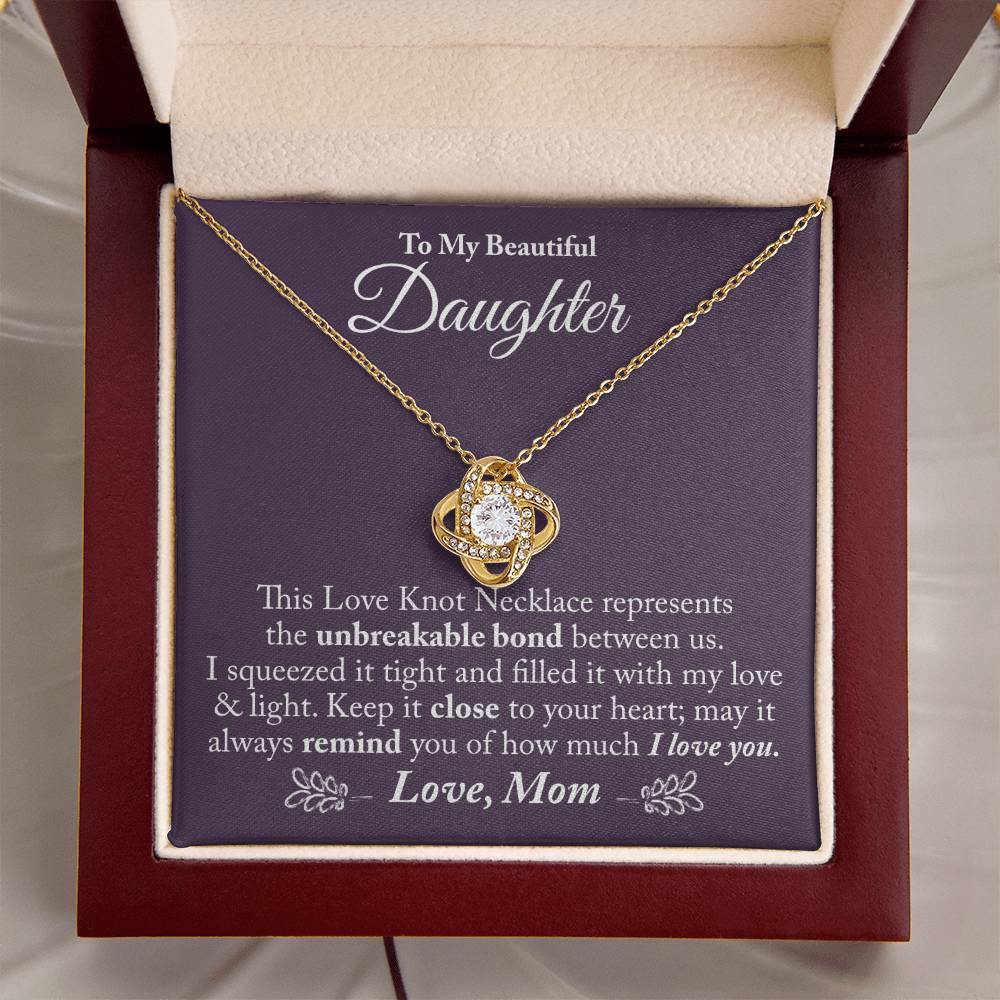 To My Beautiful Daughter - The Love Knot Necklace Love Knot Necklace