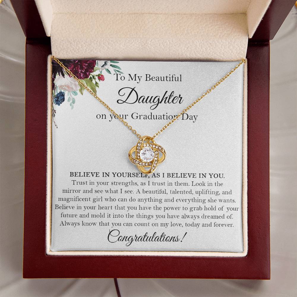 Graduation Gift For Daughter From Mom And Dad High School Masters Degree Graduation Sentimental Graduation Gift For Teenage Girl Love Knot Necklace