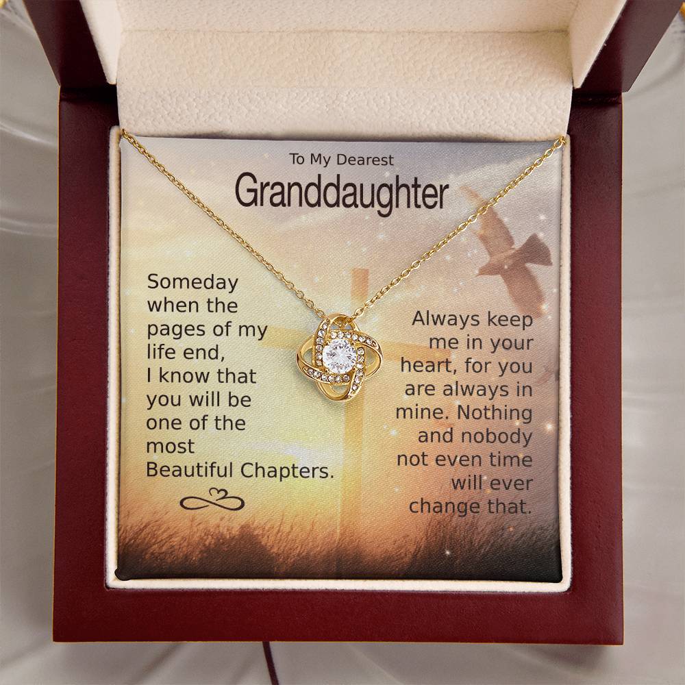 Granddaughter Most Beautiful Chapters Love Knot Necklace Love Knot Necklace