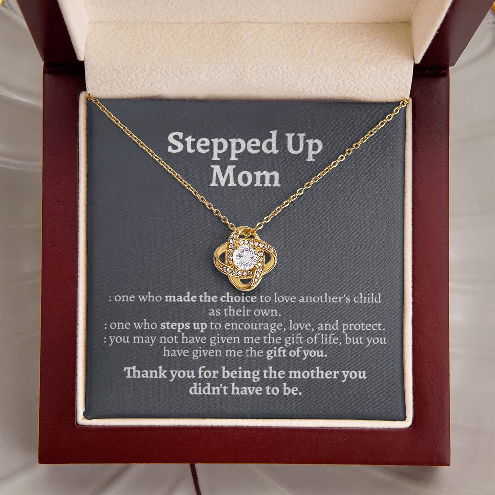 Meaningful Stepmom Gift Thank You Stepmom Bonus Mom Necklace Unbiological Mom Gift Love Knot Necklace