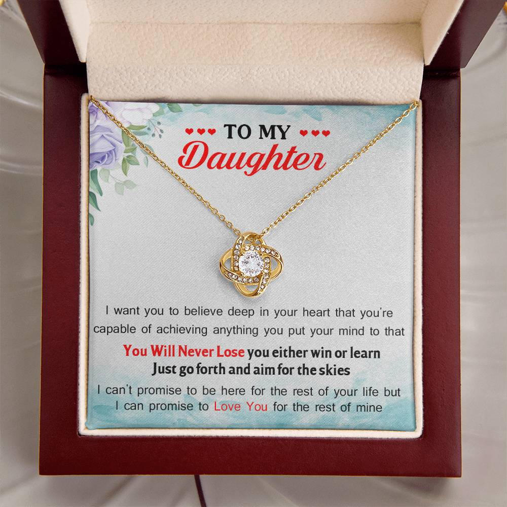 To My Daughter I Can Promise To Love You For The Rest Of Mine Love Knot Necklace