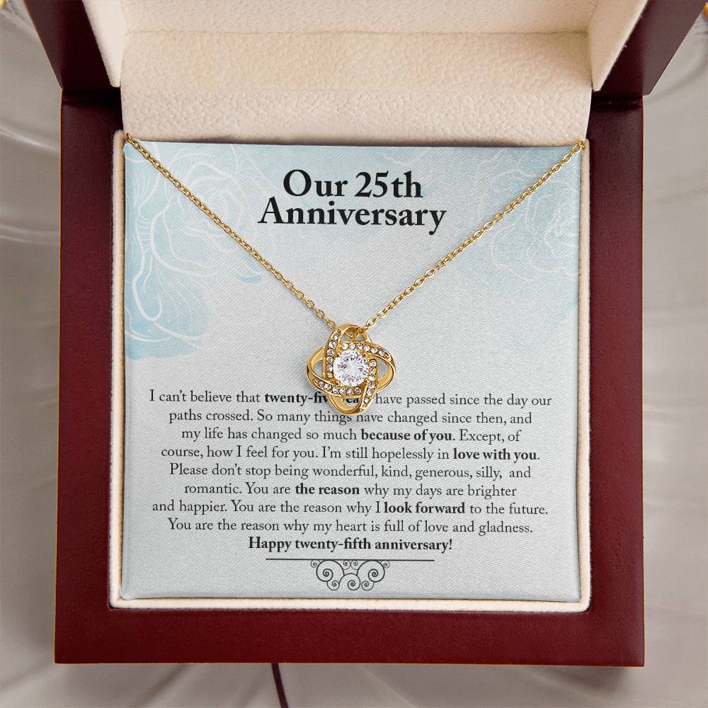 Our 25Th Anniversary You Are The R Love Knot Necklace