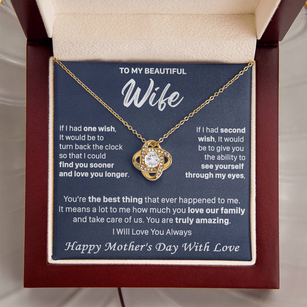 Gift For Wife 2 Wish Amazing Happy Love Knot Necklace Love Knot Necklace
