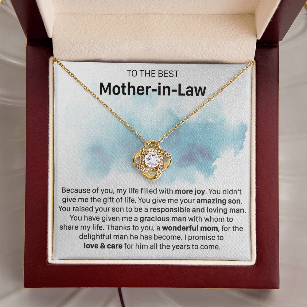 Gift For Mother-In-Law More Joy Loving Man Love Knot Necklace Love Knot Necklace