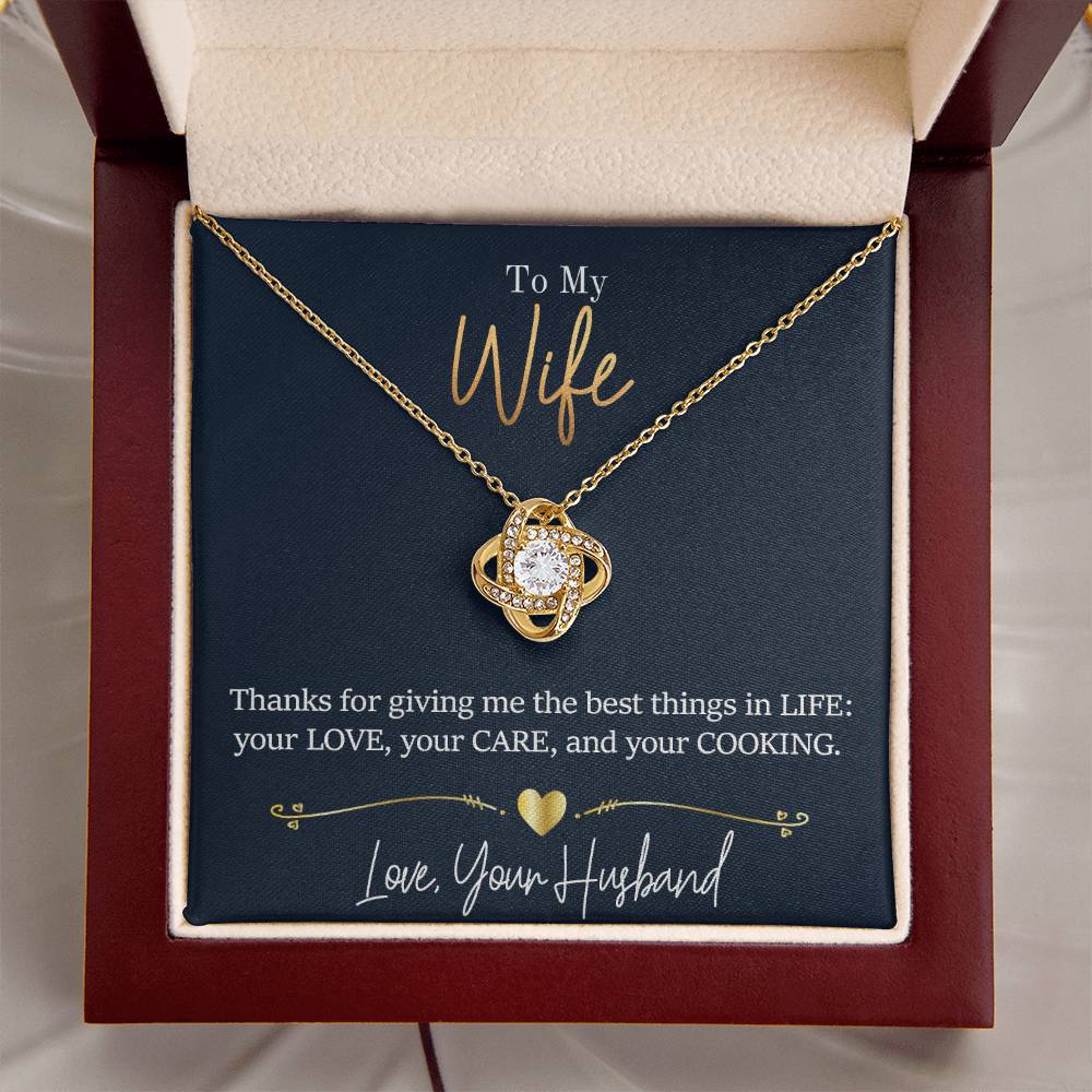 Wife - Thanks For Giving Me Love Knot Necklace