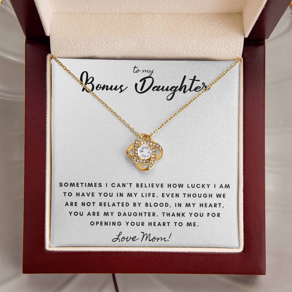 Not By Blood But By Heart Mom Gift To Daughter Ne Love Knot Necklace