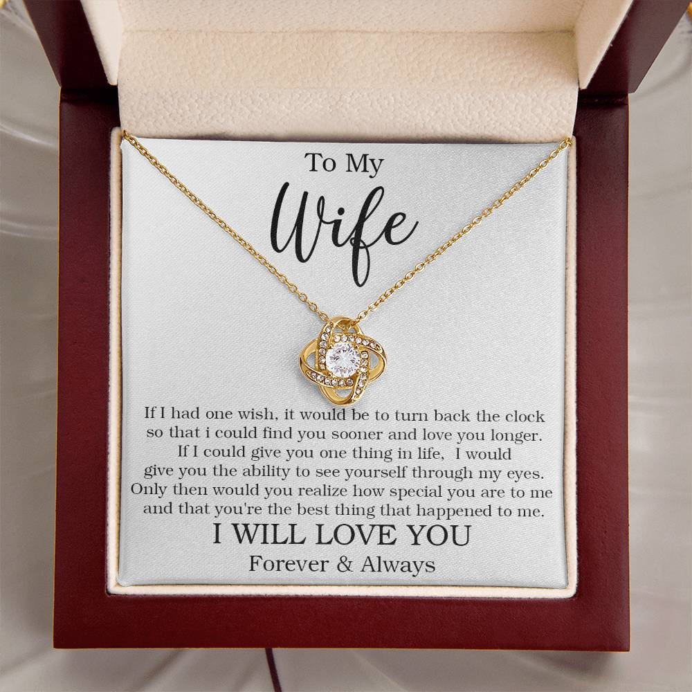 To My Wife Gift For Wife From Husband Anniversary Gift Wife Birthda Love Knot Necklace