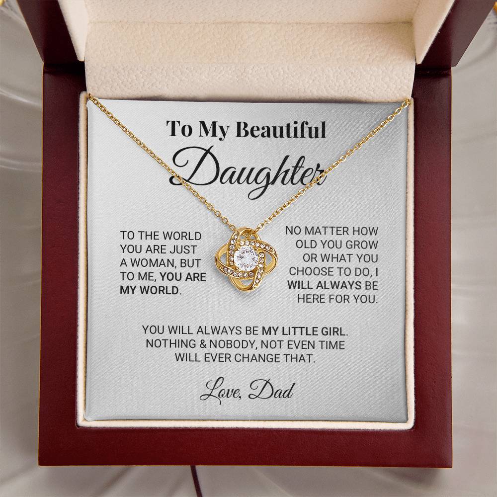 My Little Girl Daughter - Love Knot Necklace